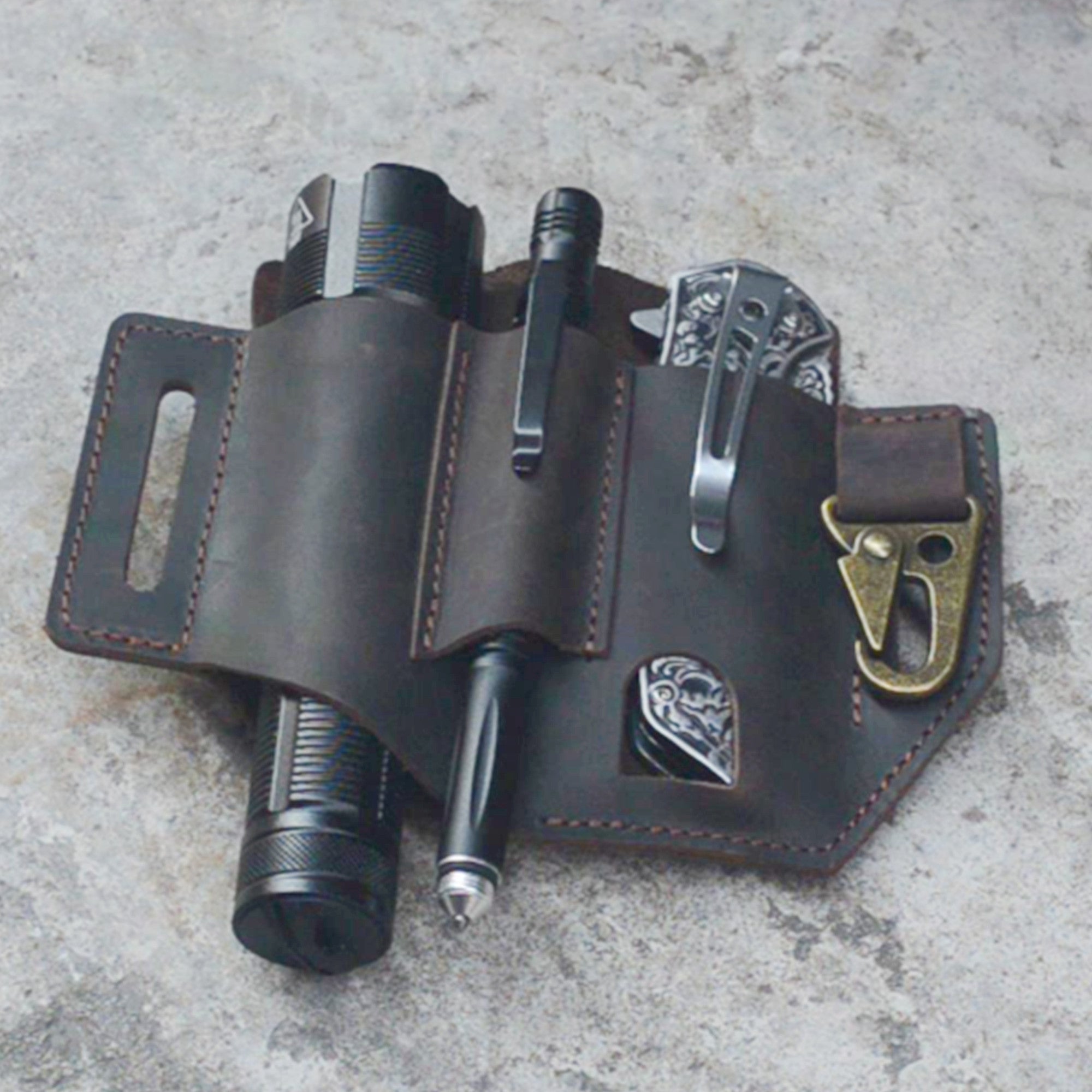 Genuine Leather Multitool Belt Sheath  Zero Tolerance ZT  0556 0350  0350TS 0545 0450CF 0450 Holder, Keychain Clip, Knives Sheath Holster