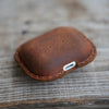 JJNUSA Genuine Vintage Crazy Horse Leather Distressed Leather for Apple Airpods Pro 3 3rd Gen (2025) Wireless Charging Case Protective Cover Earbud Case Brown