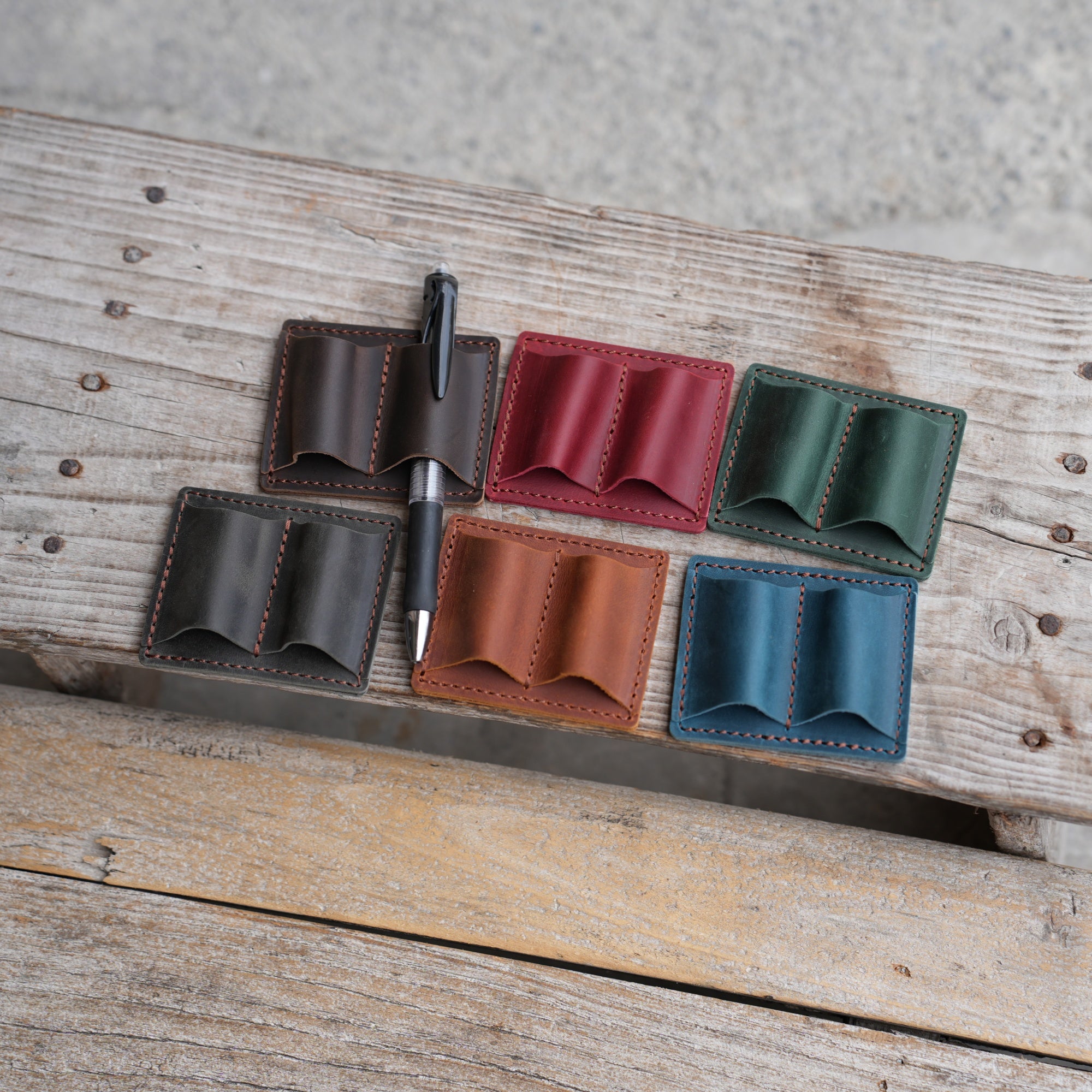 Personalized Leather Pen / Pencil Holders for Notebooks Clip Sleeve,  Protector & Pencil Case   Leather Pen pouch  pencil Leather Pocket