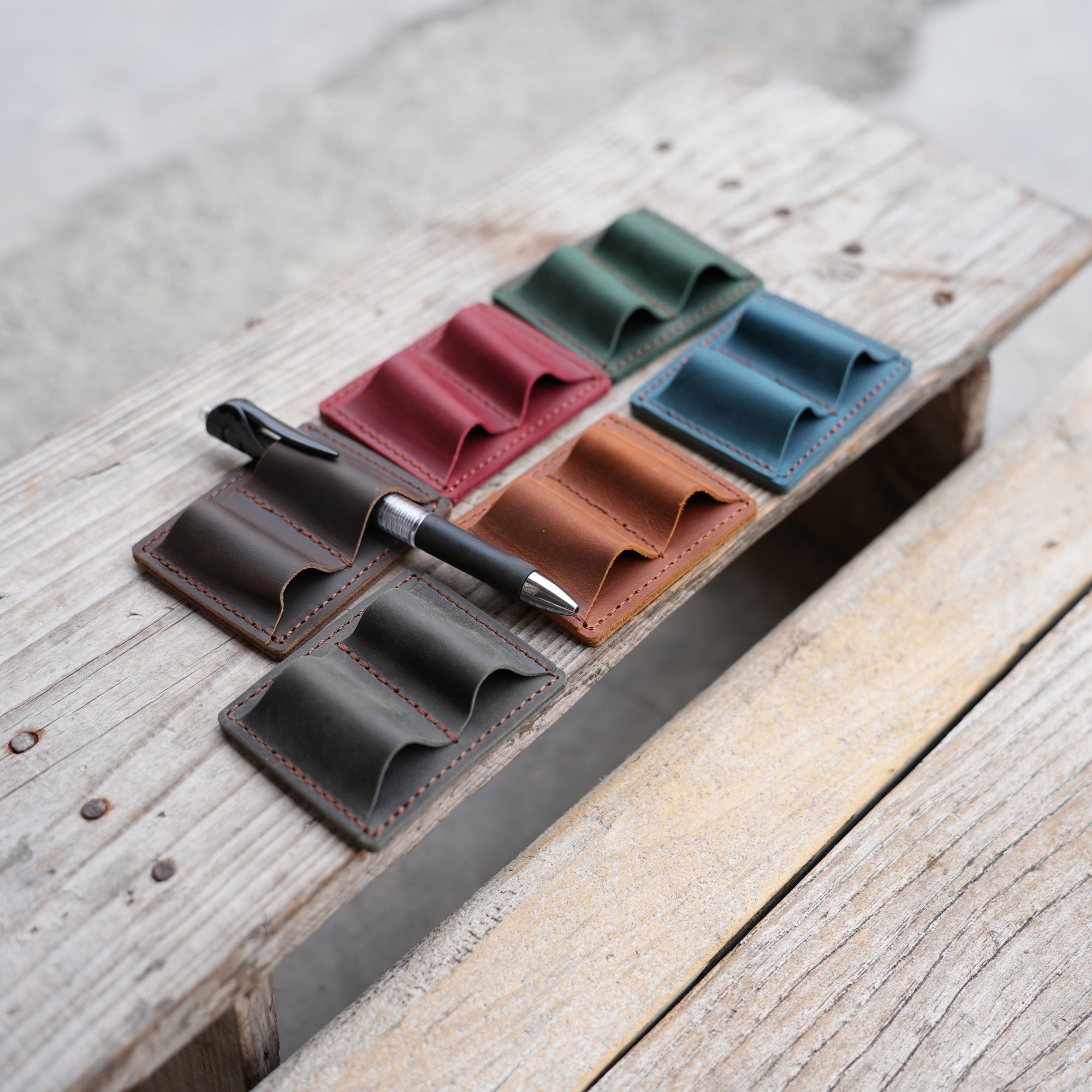 Personalized Leather Pen / Pencil Holders for Notebooks Clip Sleeve,  Protector & Pencil Case   Leather Pen pouch  pencil Leather Pocket