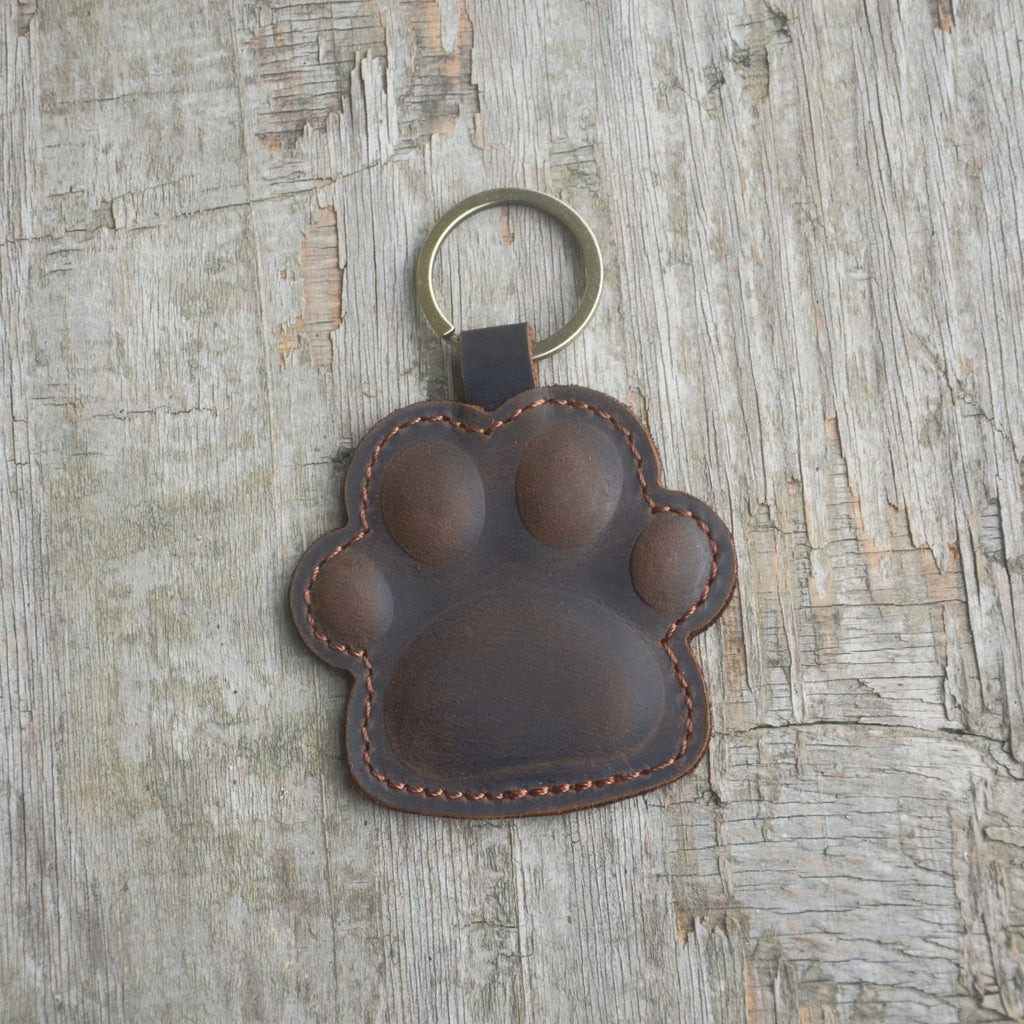 Dog Paw Leather KeyChain Gift Women Men  Key Ring Holder   Leather Belt Keychain , Heavy Duty Clip Key Rings Puppy Doggie Lover key chains