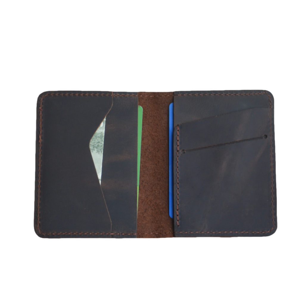 personalized Minimalist Bifold Wallet, Men's Minimalist Card Holder Distressed Leather Wallet  |  Bifold Leather Wallet