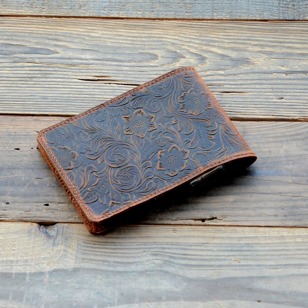 Personalized Genuine Leather Notebook Cover for Rite in the Rain ,Steno Notes, Top Spiral Notebook 3  x 5  / 4  x 6  Rocketbook Mini Green 2