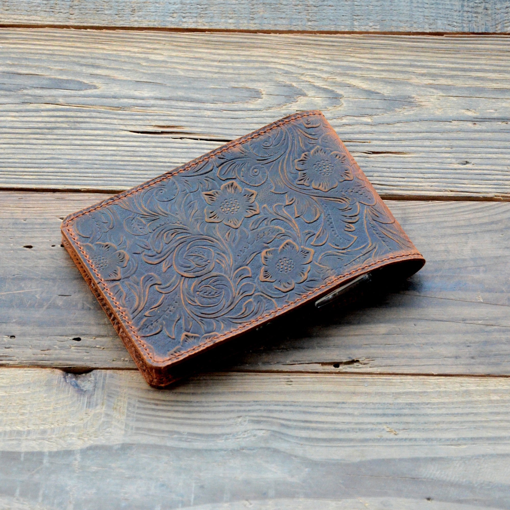 Personalized Genuine Leather Notebook Cover for Rite in the Rain ,Steno Notes, Top Spiral Notebook 3  x 5  / 4  x 6  Rocketbook Mini Green 2