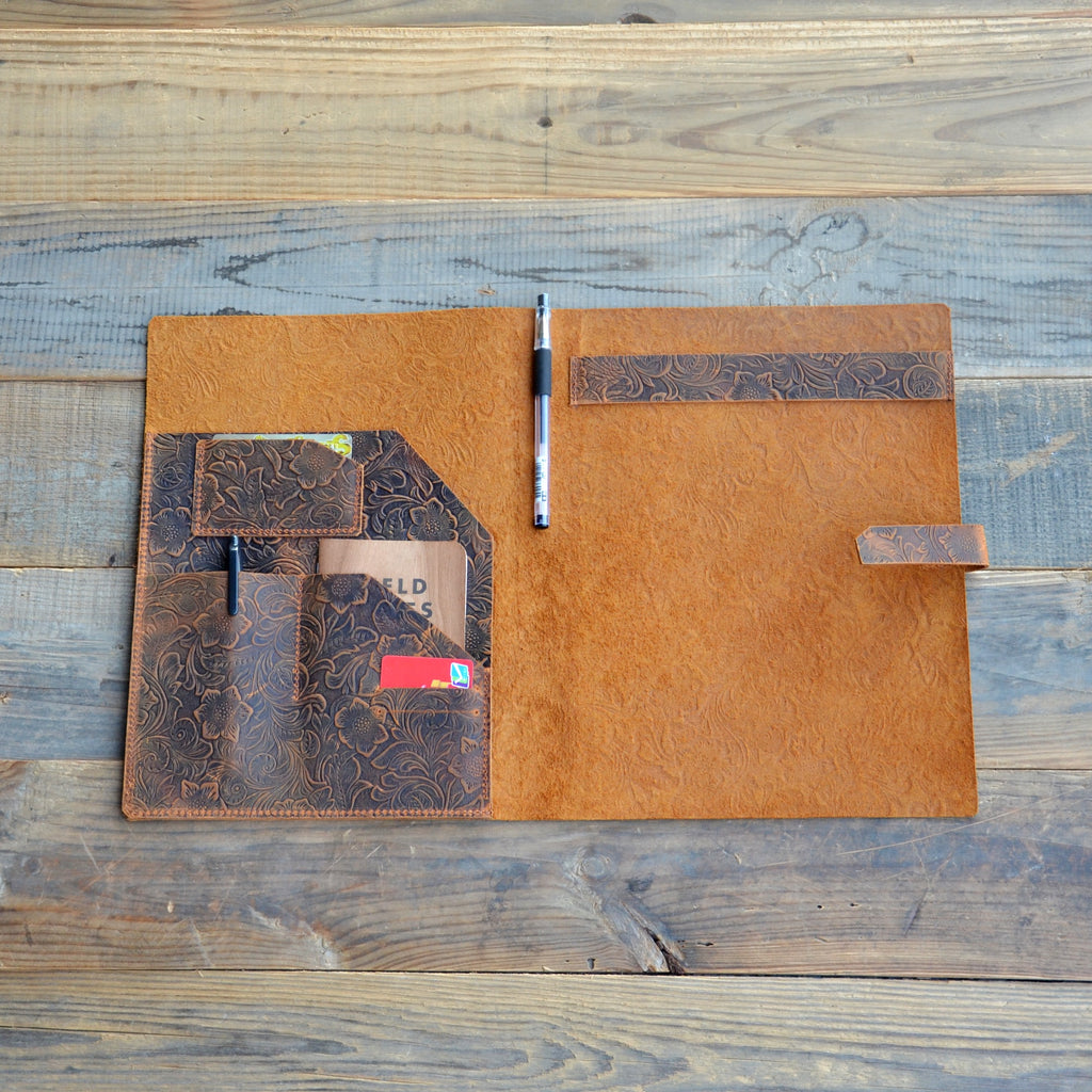Personalized Leather Writing Pad for Legal Pads 8.5 x 11 , A4 Document Legal Pad Leather Portfolio Notepad TOPS 8-1/2  x 11-3/4  paper