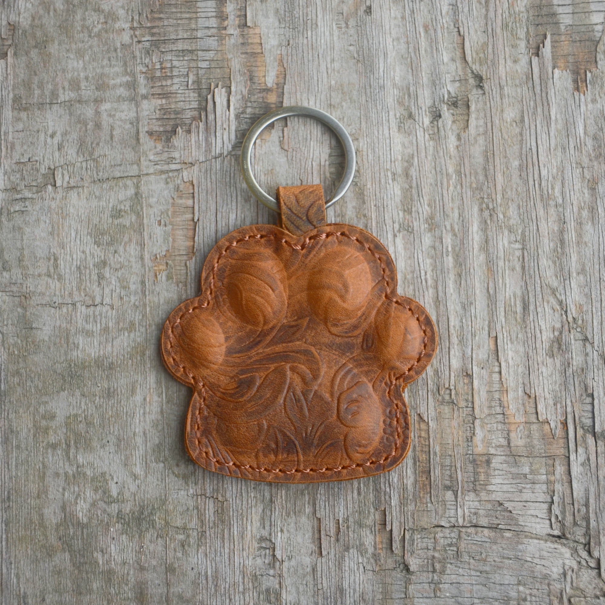 Dog Paw Leather KeyChain Gift Women Men  Key Ring Holder   Leather Belt Keychain , Heavy Duty Clip Key Rings Puppy Doggie Lover key chains