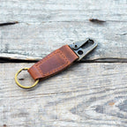 Personalized Leather Keychain, Leather Clip Keychain, EDC Keychain, Leather Keychain, Tactical Keychain,  Key Fob, Gifts Darkbrown  or brown