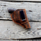 Genuine Leather Gun Holster Handmade Hunting IWB Holster Bag , FN 509  9mm  Pocket Holster  flower brown