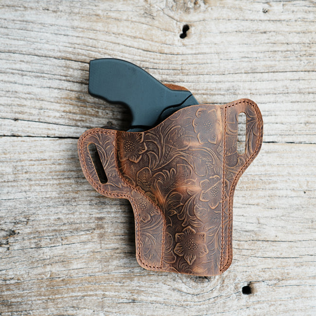 Genuine Leather Gun Holster Belt Owb For Ruger LCR SP101/S&W 642 442 43C/ Model 60 637 638/M P340/Taurus 50 85 856 605 .38 Special Revolvers Main Image