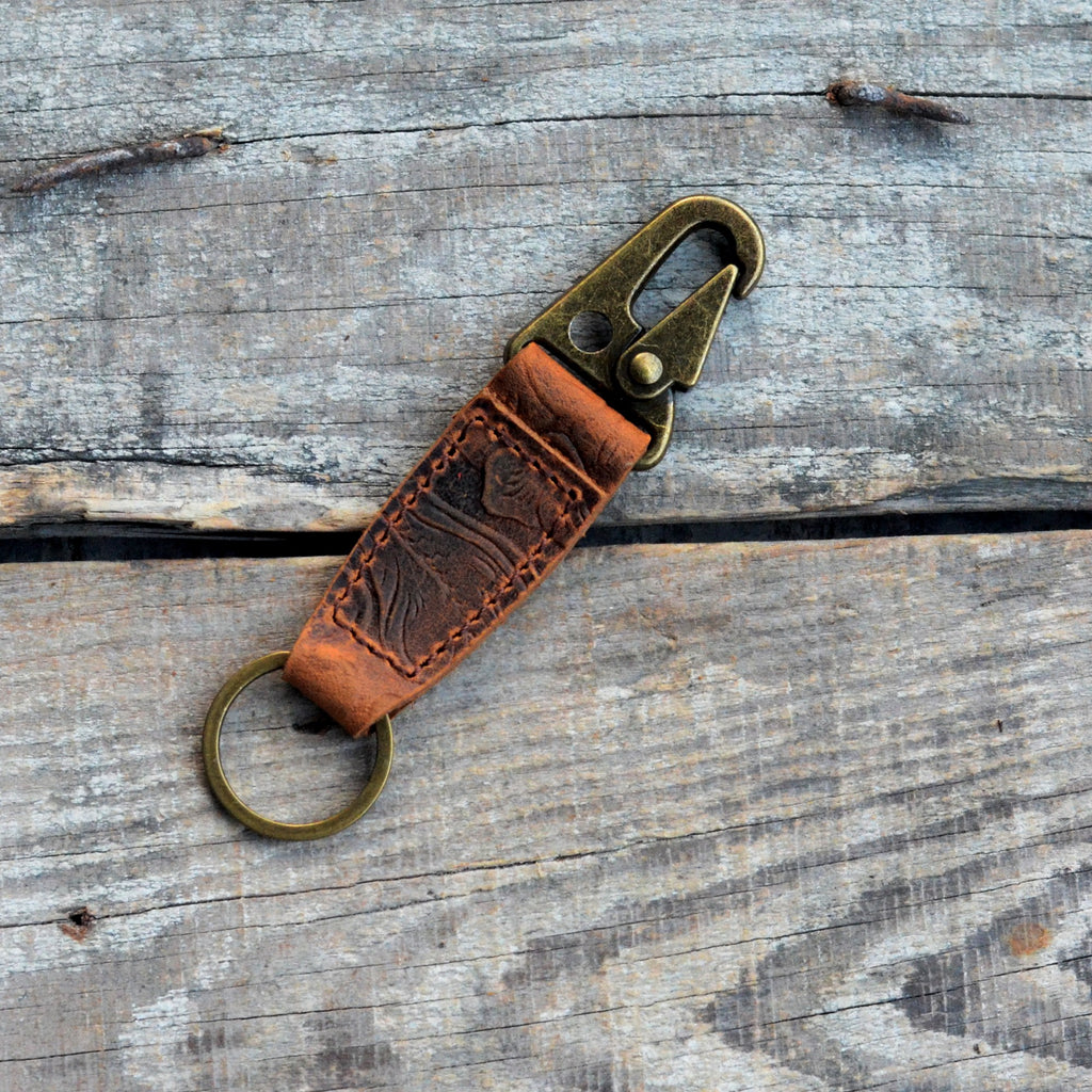 Key Ring Holder EDC Leather Key chain Belt Keychain , Heavy Duty Clip Key Chain Fob for Men,Tactical Keyring Holder for Belt