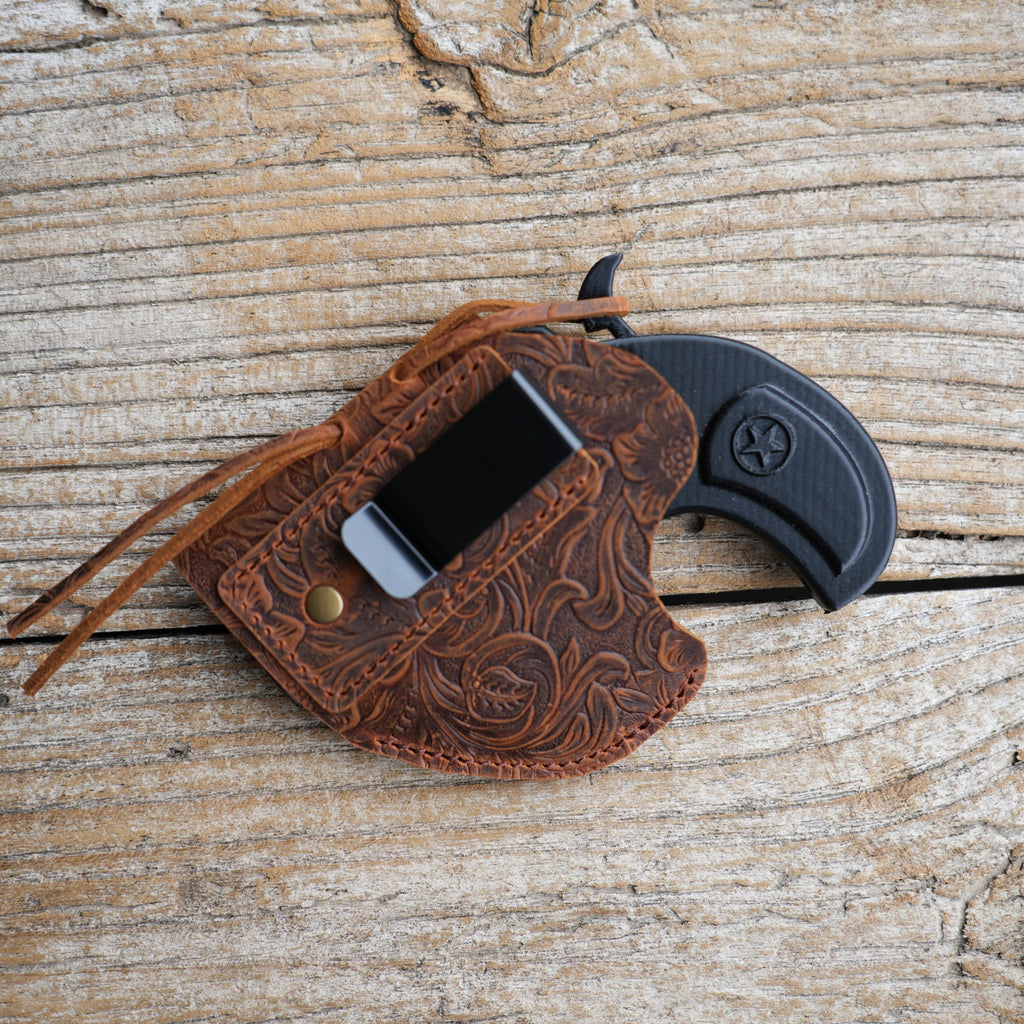 Genuine Leather Gun Holster for Bond Arms Derringer Leather  Holster Texas Defender  .357Mag/.38Spl, .45LC/.410  3  Barrel OWB Leather