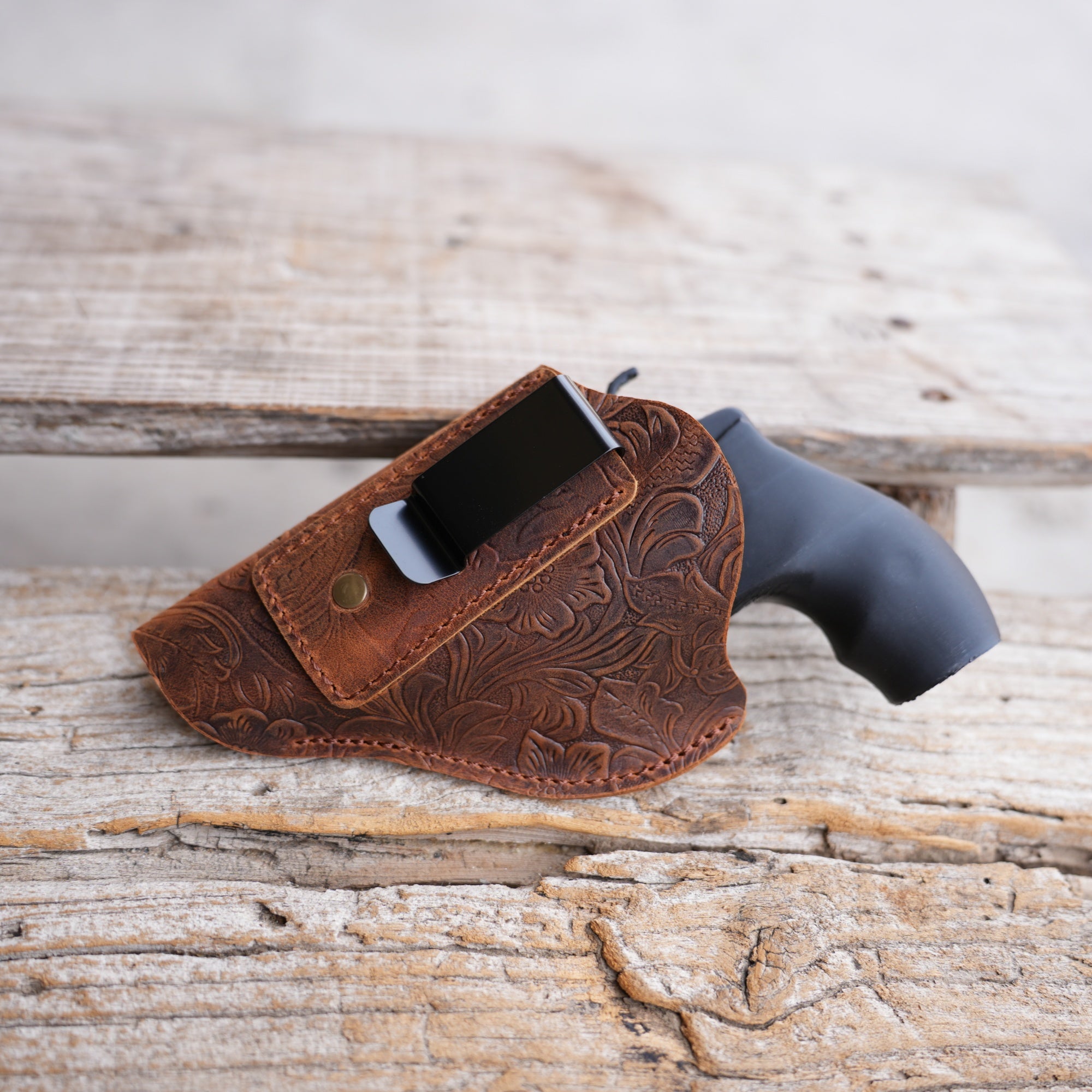 IWB Leather Holster for Most 38 Special & J Frame Revolvers for Taurus 327/380/856/85, S W 637 442 640 642, Ruger LCR SP101 Fit 2" - 2.25"