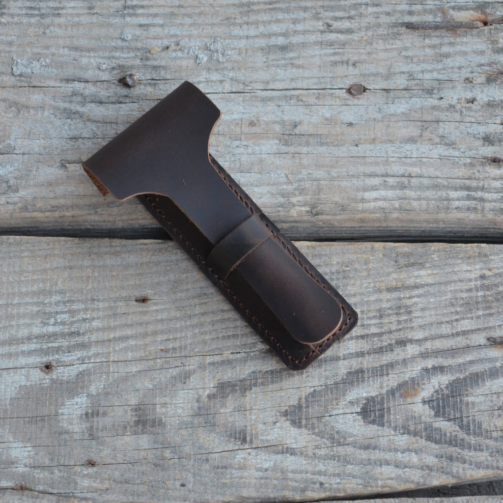 Personalized leather Parker / RazoRock /  MÜHLE razor Pouch Leather Safety Razor Case Merkur / Edwin Jagger /MUHLE Double Edge Razor