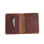 personalized Minimalist Bifold Wallet, Men's Minimalist Card Holder Distressed Leather Wallet  |  Bifold Leather Wallet