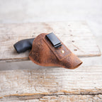 IWB Leather Holster for Most 38 Special & J Frame Revolvers for Taurus 327/380/856/85, S W 637 442 640 642, Ruger LCR SP101 Fit 2" - 2.25"