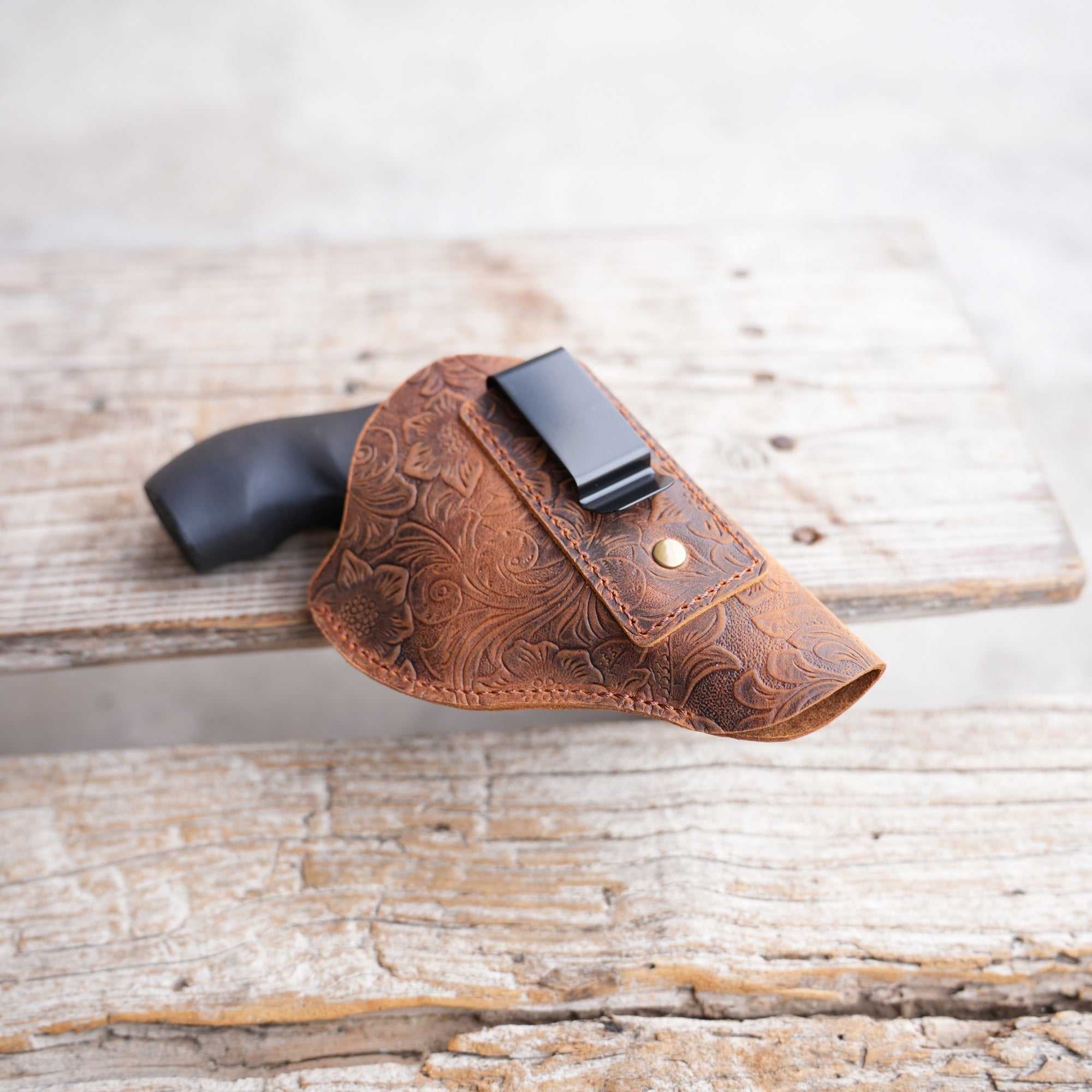 IWB Leather Holster for Most 38 Special & J Frame Revolvers for Taurus 327/380/856/85, S W 637 442 640 642, Ruger LCR SP101 Fit 2" - 2.25"