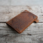 Distressed Genuine leather travel  index cards cover for 3x5 cards and  moleskine  Leuchterm 1917 A6 notebook vintage refillable notepad