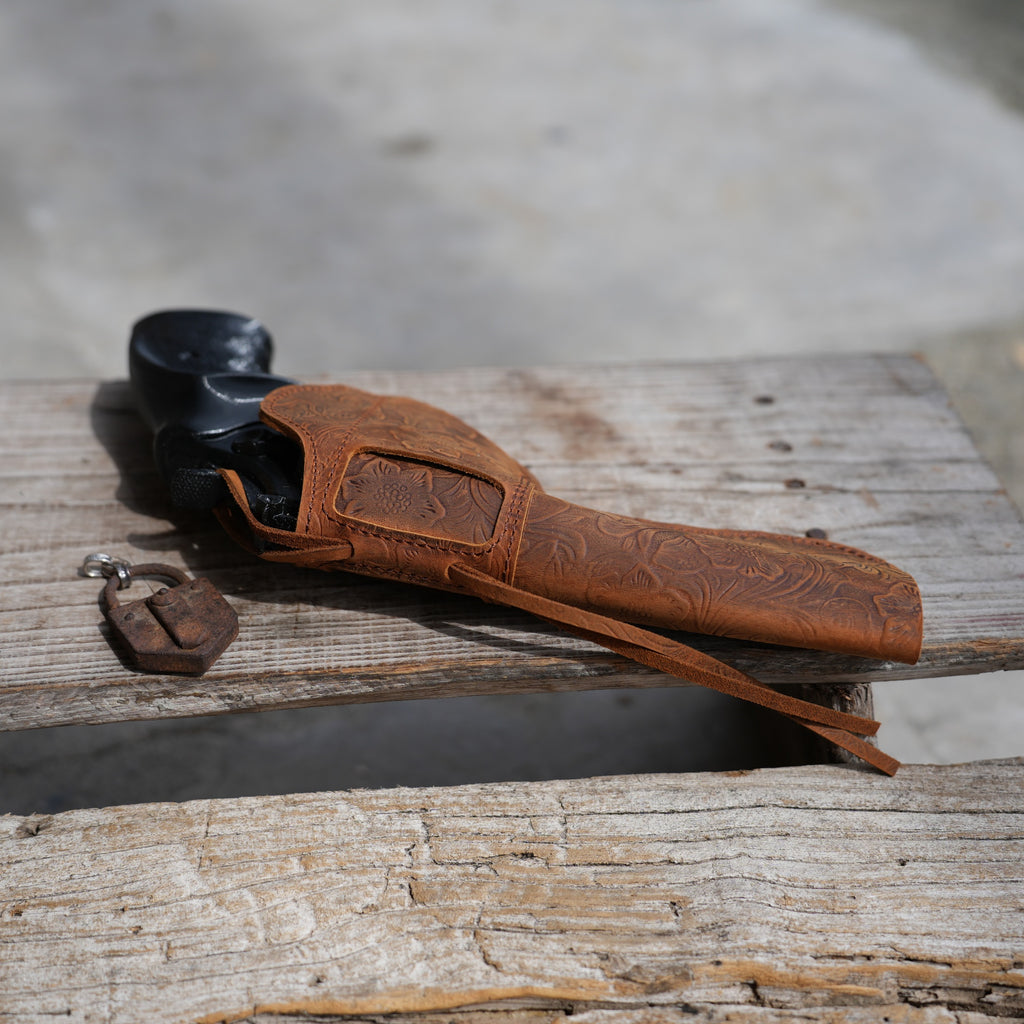 Genuine Leather Gun revolver Belt Owb  Holster For Smith & Wesson Model 686 586 PLUS Colt Python  L Frame Holster 2.5 “ 3” 4“ 4.25  5  6  7 (Copy)