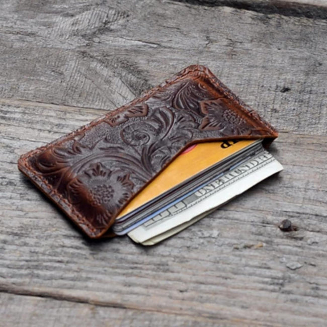 business card Leather Card Holder , Men's Minimalist Card Holder Distressed Leather Pocket Walle Valentine's day gift Mother's day gift Hover Image