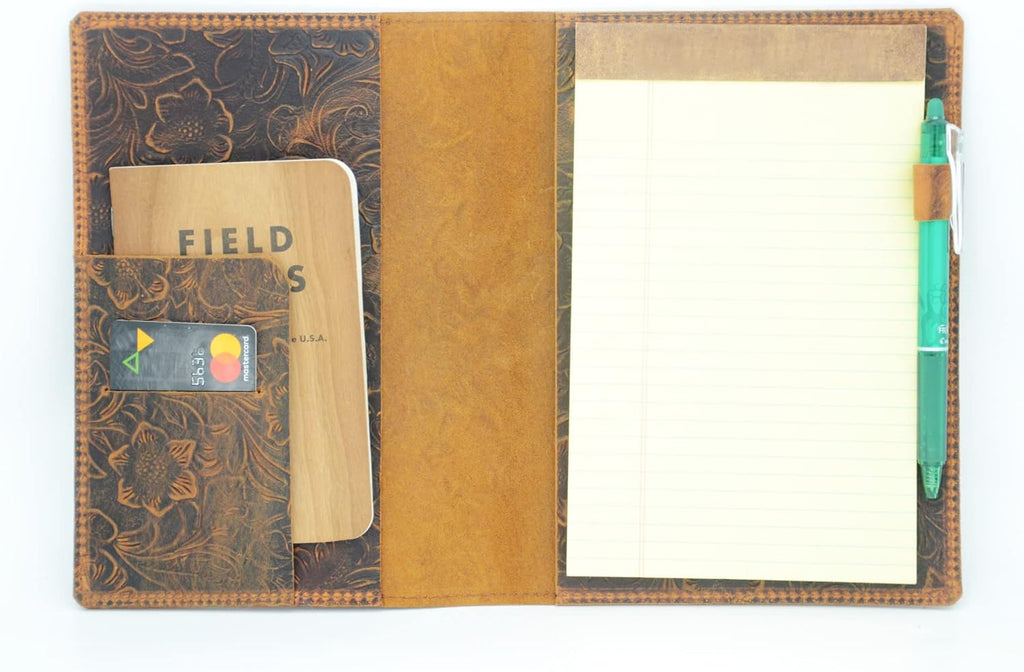 Personalized Genuine Leather  Leather Steno Pad 5 x 8  Steno Pad Cover Portfolio  for TOPS The Legal Pad Writing Pads Pocket 5x8