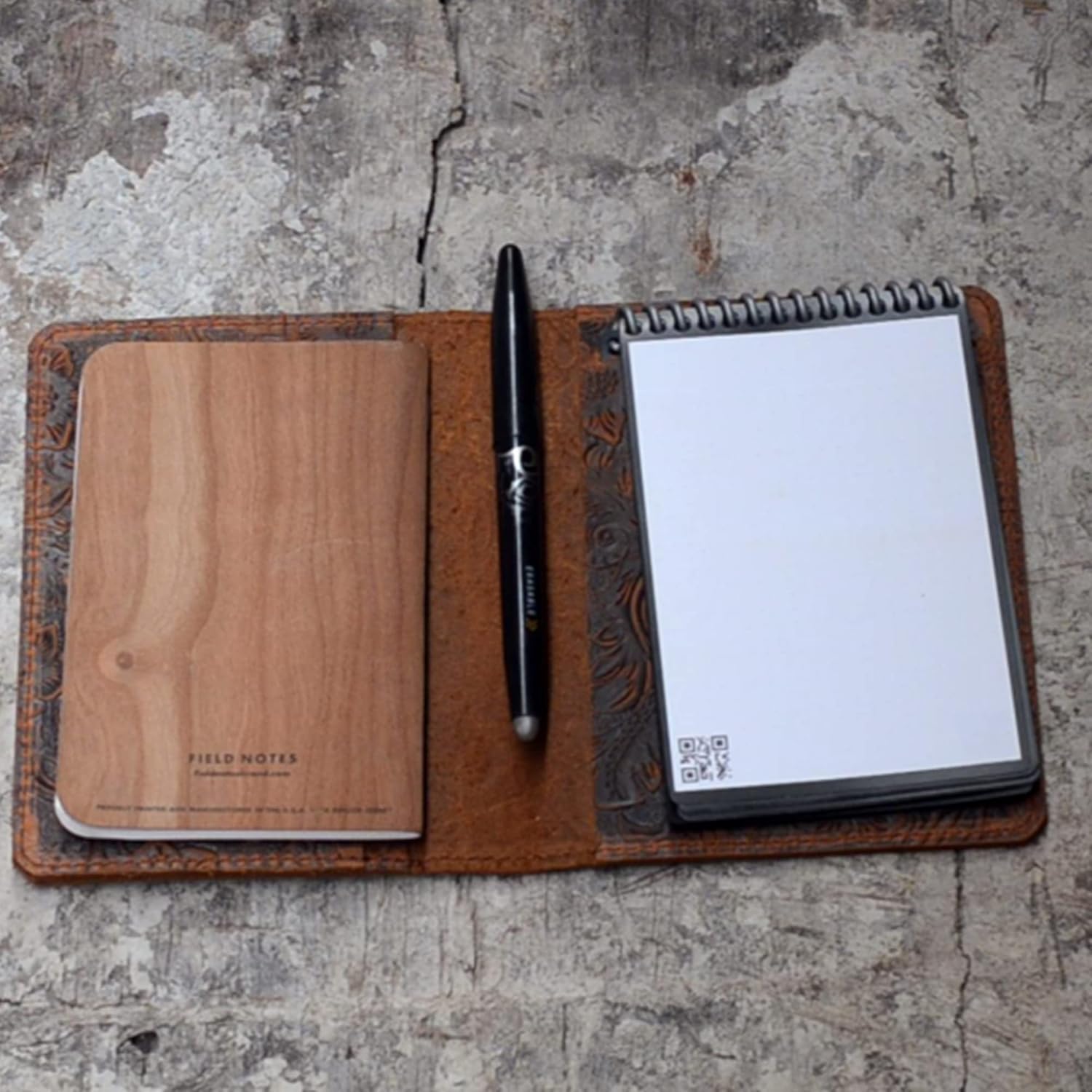 Rocketbook Mini Cover Smart  rite in the rain 3  x 5   Distressed Genuine field notes Leather Journal Notebook Cover for   Mini  3.5  x 5.5