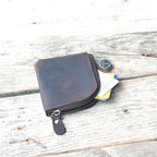 Genuine Leather Zipper Coin Purse Wallet With Key Car Smart Holder, Change Purse, Coin Pouch Holder For Men