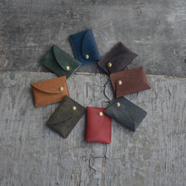 Leather Slim Leather Case, Minimalist Leather card holder wallet, Mens  Leather Small Card Wallet, mens wallet gift for him  olive green Hover Image