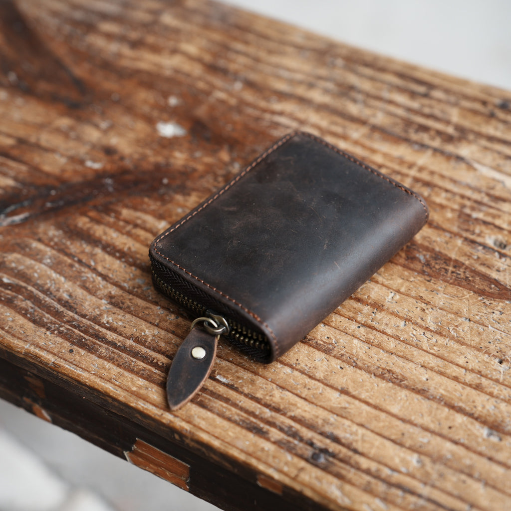 personalized Bifold Wallet, Men's Leather wallet  Card Holder Distressed Leather Wallet  zipper clutch, travel wallet, Leather zipper wallet