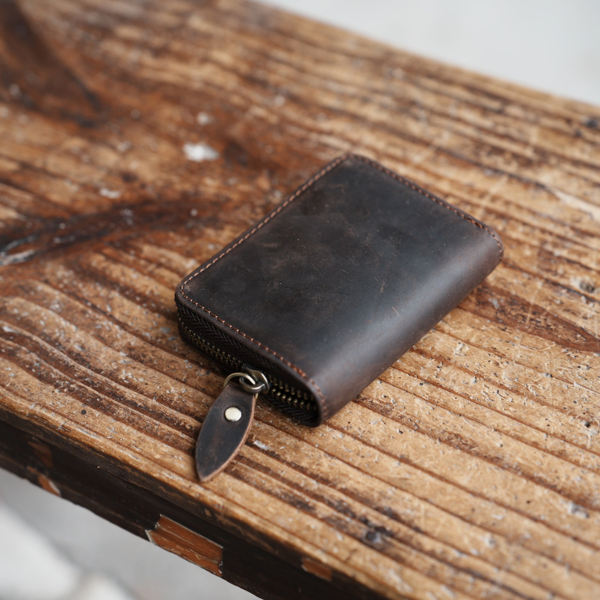 personalized Bifold Wallet, Men's Leather wallet  Card Holder Distressed Leather Wallet  zipper clutch, travel wallet, Leather zipper wallet