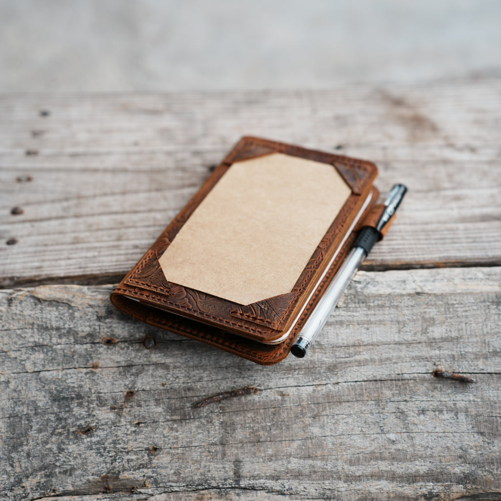 Distressed Genuine leather travel  index cards cover for 3x5 cards and  moleskine  Leuchterm 1917 A6 notebook vintage refillable notepad