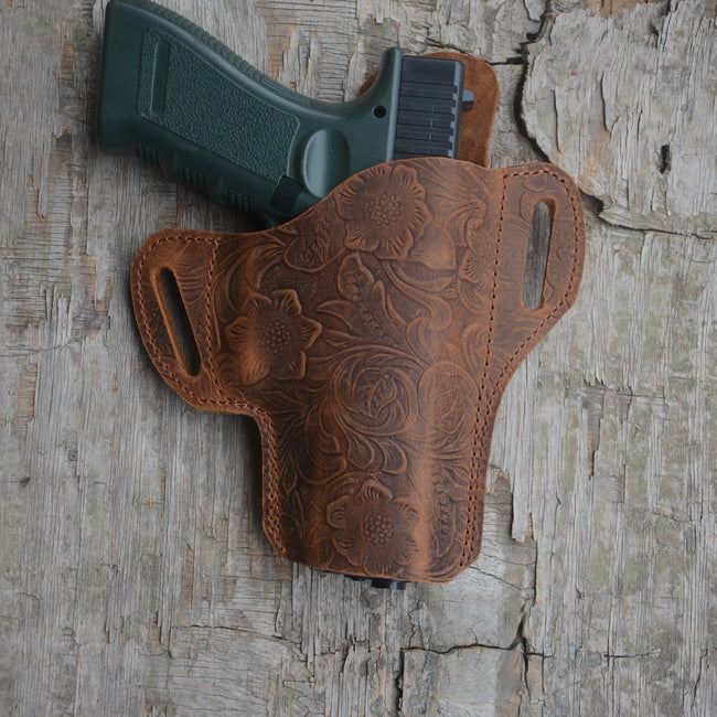 Genuine Leather Gun Holster Hunting OWB Holster ,Glock g17 g19 19x  Pocket Holster Sig Sauer P226 p320 Smith Wesson M&P 9 M2.0 9mm Hover Image