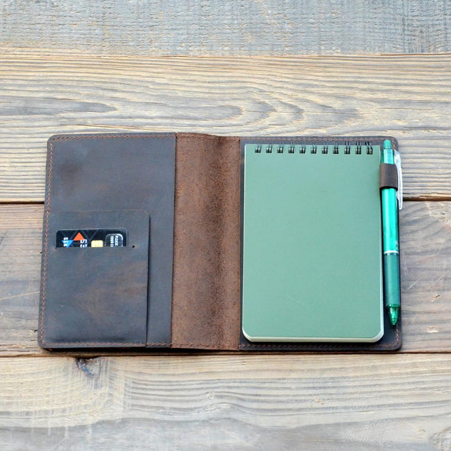 Genuine Leather Notebook Notepad Cover for Rite in the Rain 4 x 6 ,Steno Notes , Top Spiral Bound Memo Books   4  x 6 Main Image