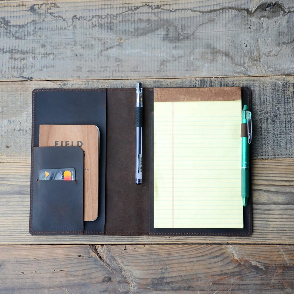 Personalized Genuine Leather  Leather Steno Pad 5 x 8  Steno Pad Cover Portfolio  for TOPS The Legal Pad Writing Pads Pocket 5x8