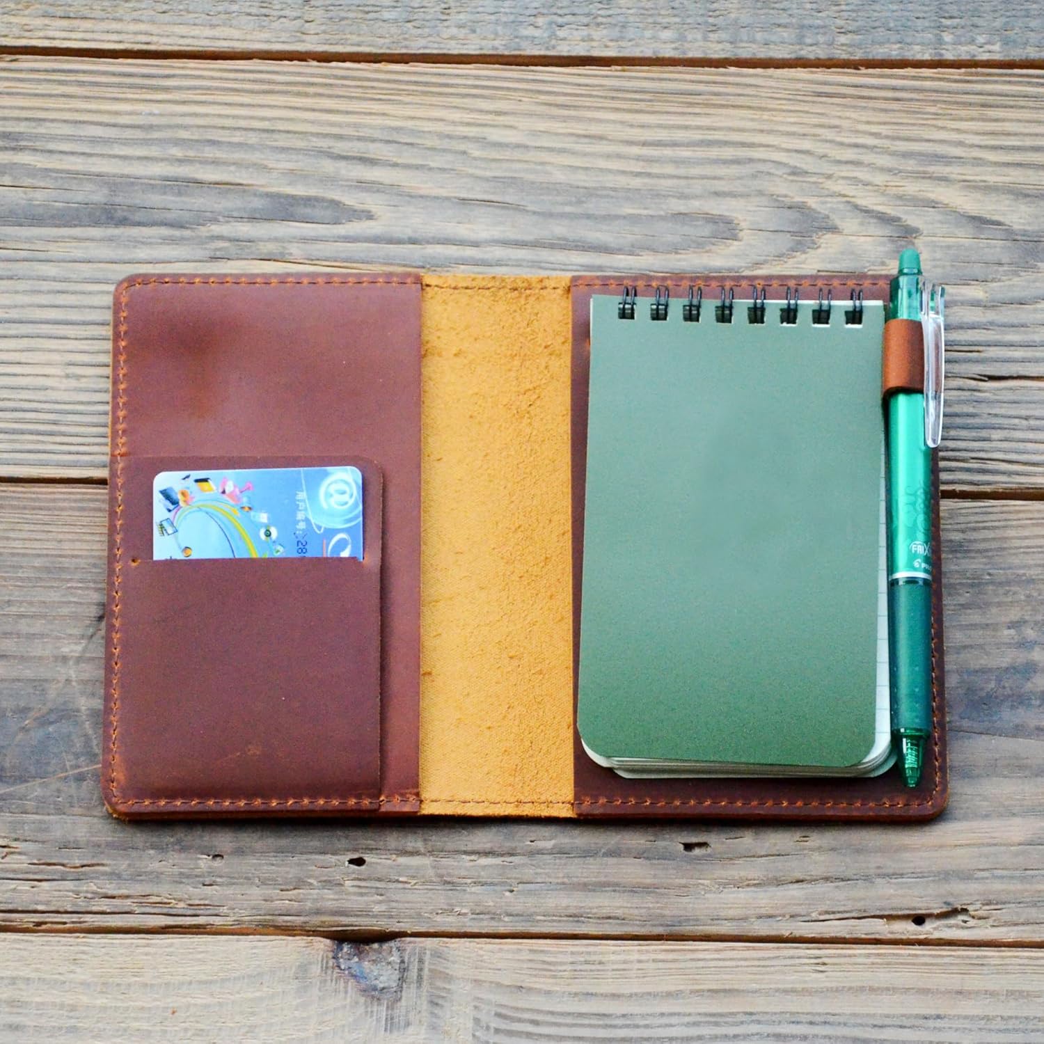 Genuine Leather Notebook Notepad Cover for Rite in the Rain 4 x 6 ,Steno Notes , Top Spiral Bound Memo Books   4  x 6