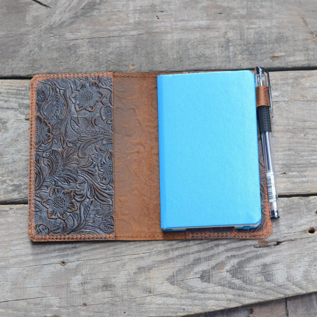 Genuine Leather Journal Notebook Cover Moleskine Pocket  for 3.5  x 5.5  A6 , Travel Leather Cover for Leuchtturm 1917 3.5  x 5.9