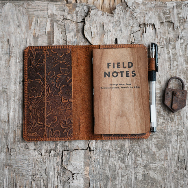 Distressed Genuine leather travel  index cards 3 x 5 cards  cover for field notes notebook leather cover notepad  Leather Journal Notebook - JJNUSA® Hover Image