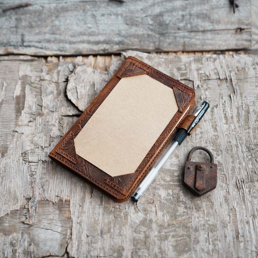 Distressed Genuine leather travel  index cards 3 x 5 cards  cover for field notes notebook leather cover notepad  Leather Journal Notebook - JJNUSA®