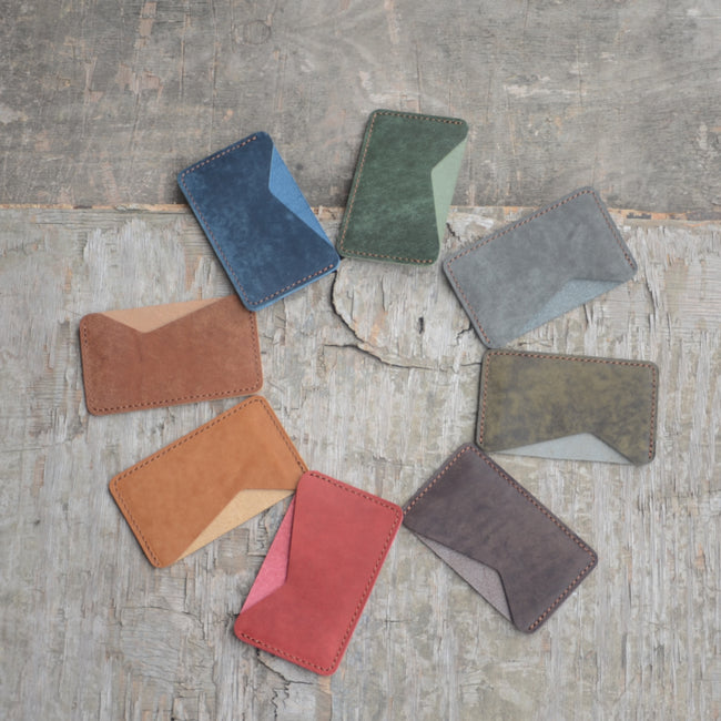 Personalized Leather Card Case, Men's Cardholder, Business Card Holder,  Mini Wallet Distressed  Genuine  Slim  Leather Card Holder Main Image