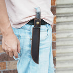 Leather Knife Sheath for Buck 120 Knife , Straight Knife Holster Knife Blade Cover Belt leather Sheath for buck 120 7.375  Fixed Blade Knife