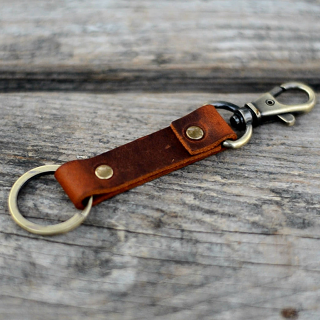 Leather key chain  leather keyring , leather key fob  key clip  Keychain Leather Men's Simple  ClipKeychain, car  Leather  for Gifts