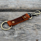 Leather key chain  leather keyring , leather key fob  key clip  Keychain Leather Men's Simple  ClipKeychain, car  Leather  for Gifts