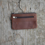 Genuine Leather Zipper Coin Purse for Men, Credit Card Case Holder, Mens Tray Purses Coin Purse Cash Change Wallet Car Smart Holder Money Pouch