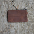 Genuine Leather Zipper Coin Purse for Men, Credit Card Case Holder, Mens Tray Purses Coin Purse Cash Change Wallet Car Smart Holder Money Pouch