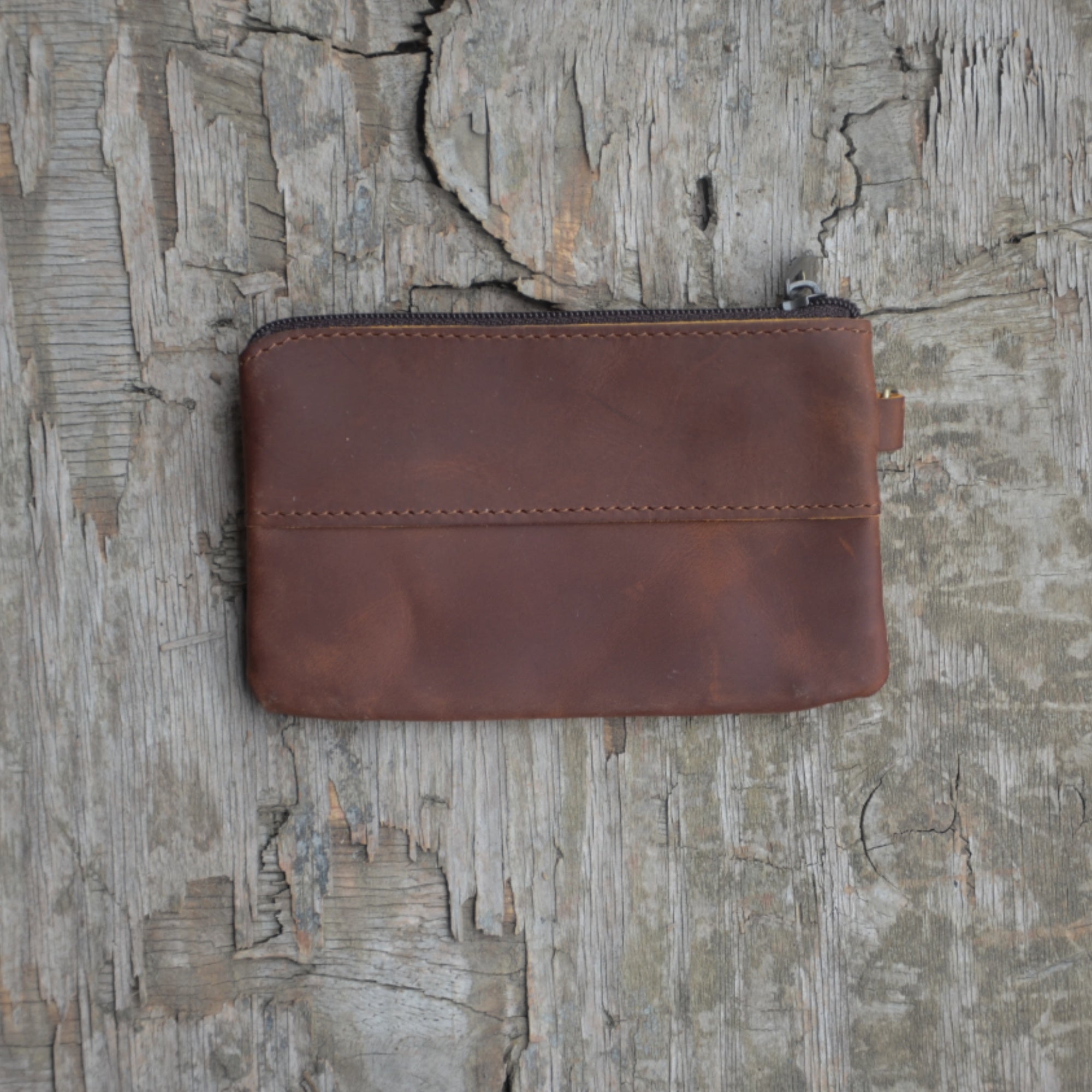 Genuine Leather Zipper Coin Purse for Men, Credit Card Case Holder, Mens Tray Purses Coin Purse Cash Change Wallet Car Smart Holder Money Pouch