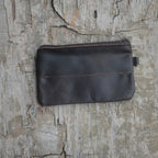 Genuine Leather Zipper Coin Purse for Men, Credit Card Case Holder, Mens Tray Purses Coin Purse Cash Change Wallet Car Smart Holder Money Pouch