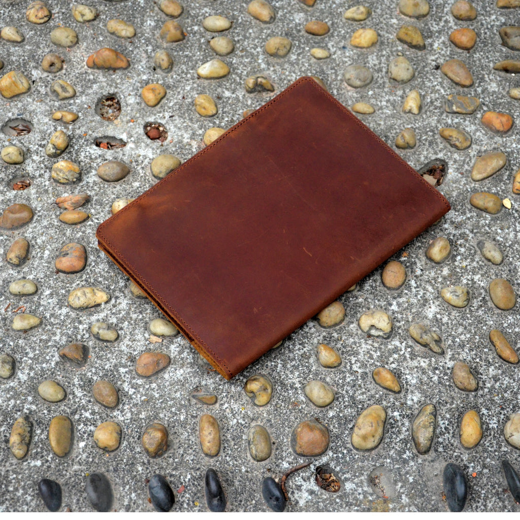 Personalized Genuine Leather Notebook A5 Notepad Cover for Steno Notes 6  x 9  , Top Spiral Notebook Rocketbook Flip Executive  6  x 8.8