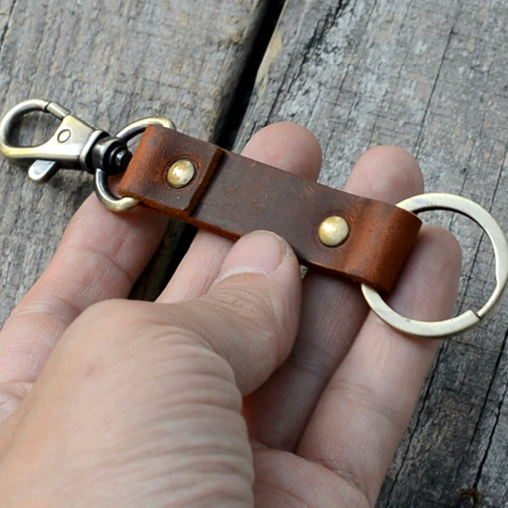 Leather key chain  leather keyring , leather key fob  key clip  Keychain Leather Men's Simple  ClipKeychain, car  Leather  for Gifts