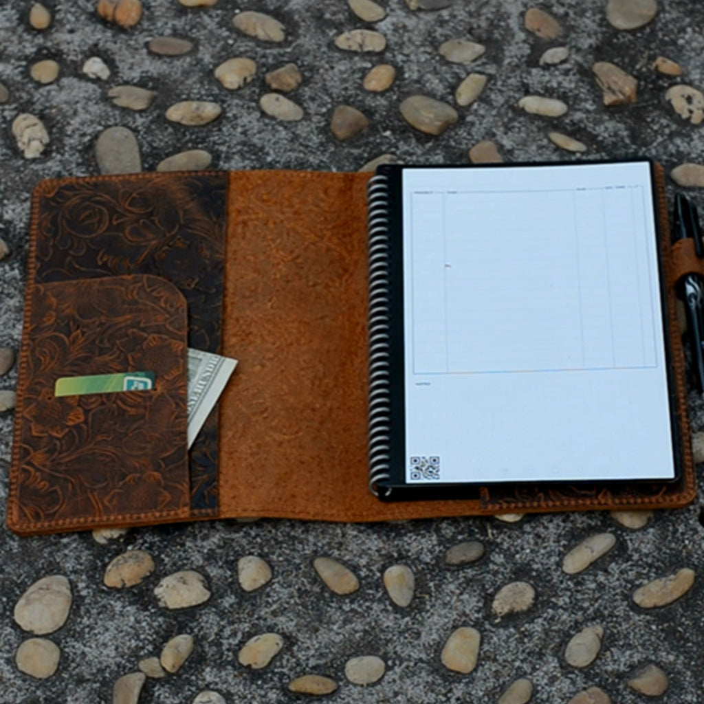Rocketbook Cover Distressed Genuine Leather Notebook for Everlast Fusion Matrix Graph Wave Panda Planner A5 Executive  A4 Letter