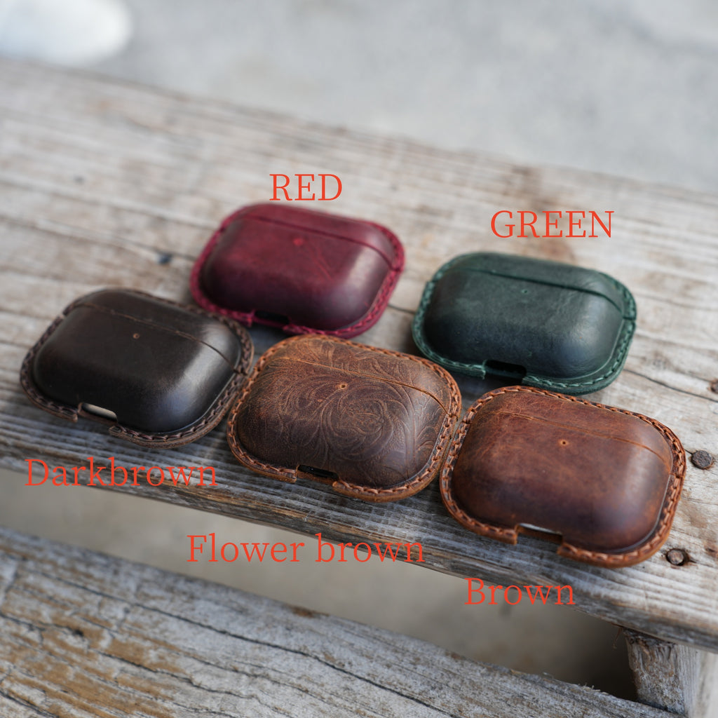 Genuine Vintage  Leather Distressed Leather for Apple Airpods Pro 3 3rd Gen (2025) Wireless Charging Earbud   Cover Case MagSafe Compatible