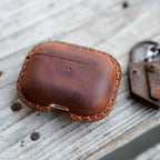 Genuine Leather Distressed Leather for AirPods Pro 3  2 1 Full Leather Case  Bluetooth wireless headphone case  MagSafe Compatible